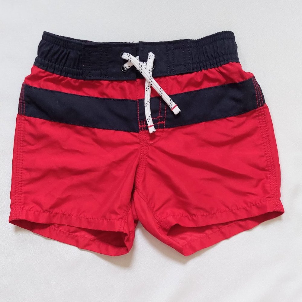 Baby Gap Baby Toddler Drawstring Swim Trunks Red Blue Boys Size 18M 24M